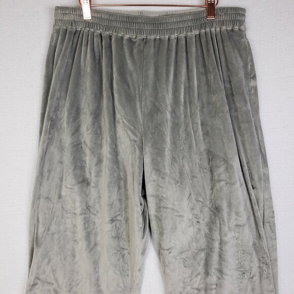 SKIMS Gray Velour Wide Leg Jogger Pants Sweatpants Pull-on size XL Lounge Soft - Picture 4 of 15